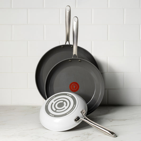 T-FAL CERAMIC NON-STICK FRY PANS 3-PIECE
