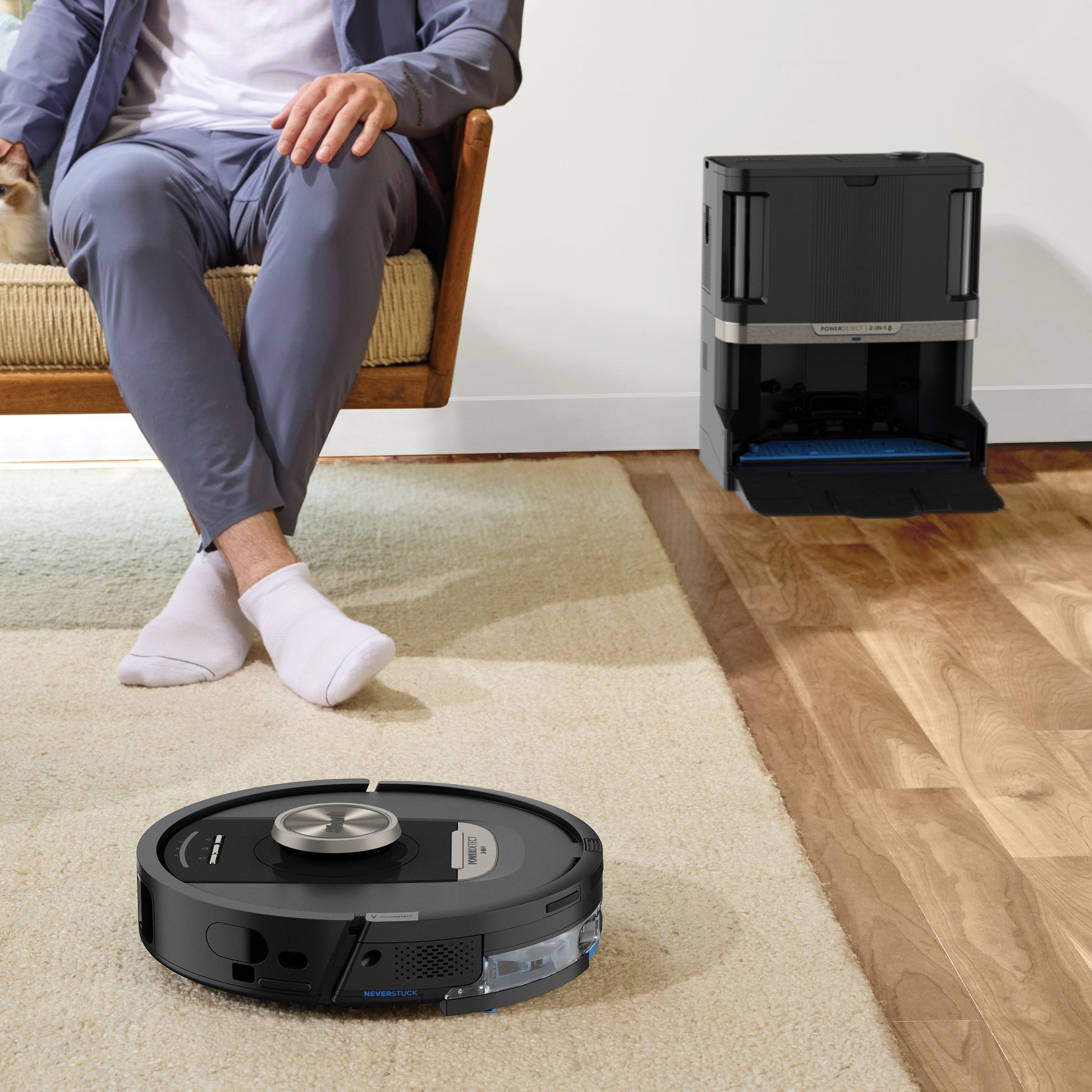 SHARK POWERDETECT 2-IN-1 VACMOP ROBOT W/ NEVERTOUCH BASE ^ • WEIGHT: 8.58 lbs