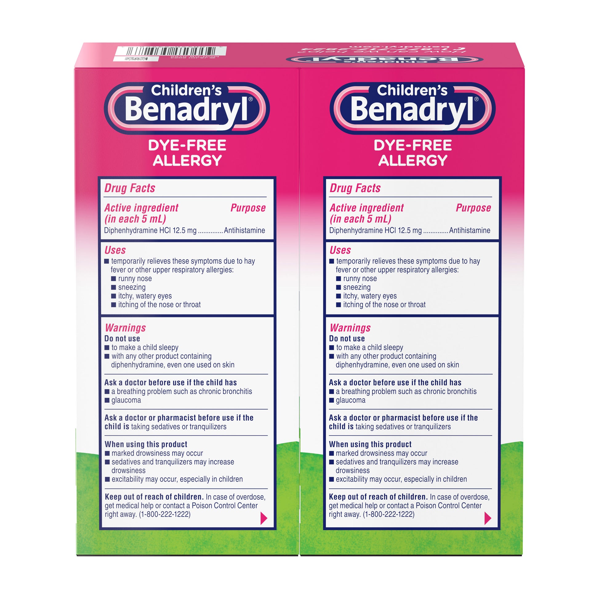 CHILDREN'S BENADRYL ALLERGY LIQUID DYE-FREE 2X8 OUNCE