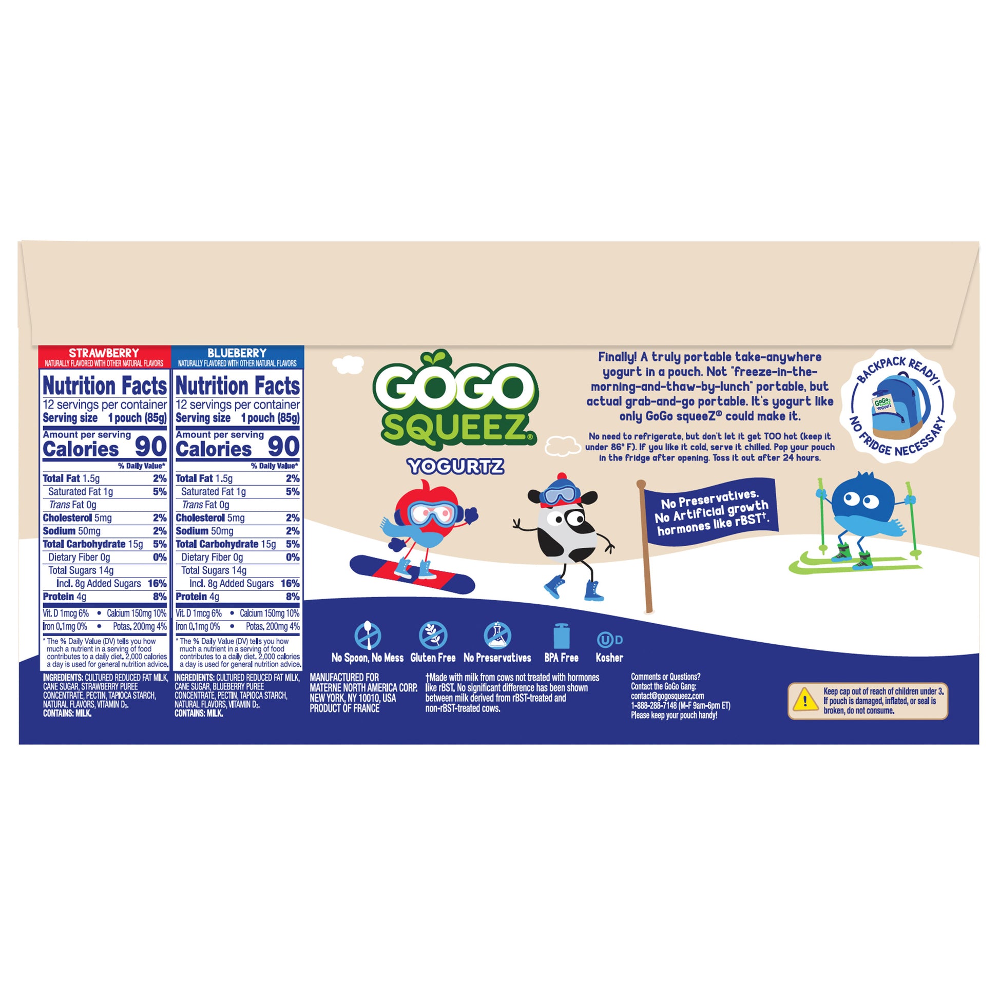 GOGO SQUEEZ YOGURTZ POUCHES 24/3 OZ