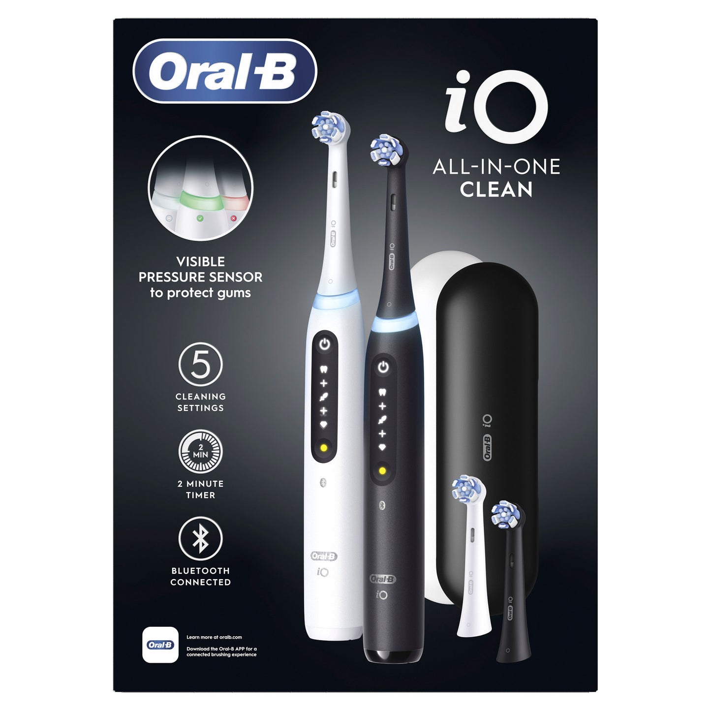 ORAL-B IO SERIES 5 ALL IN ONE CLEAN TOOTHBRUSH HANDLE 2PK^