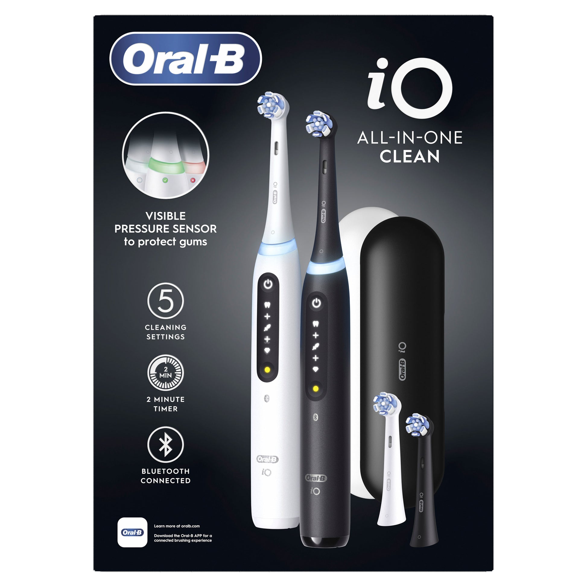 ORAL-B IO SERIES 5 ALL IN ONE CLEAN TOOTHBRUSH HANDLE 2PK^