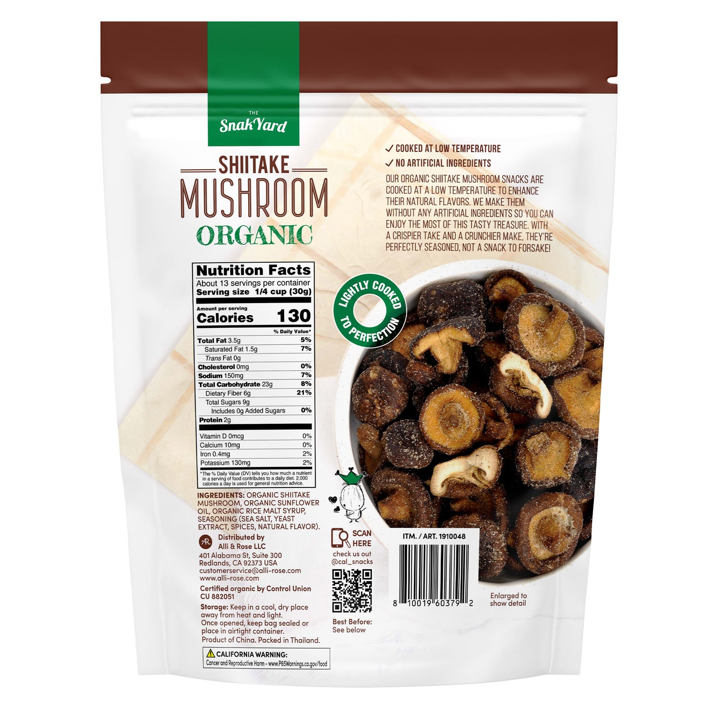 SNAK YARD ORGANIC SHIITAKE MUSHROOMS 14.11 OZ