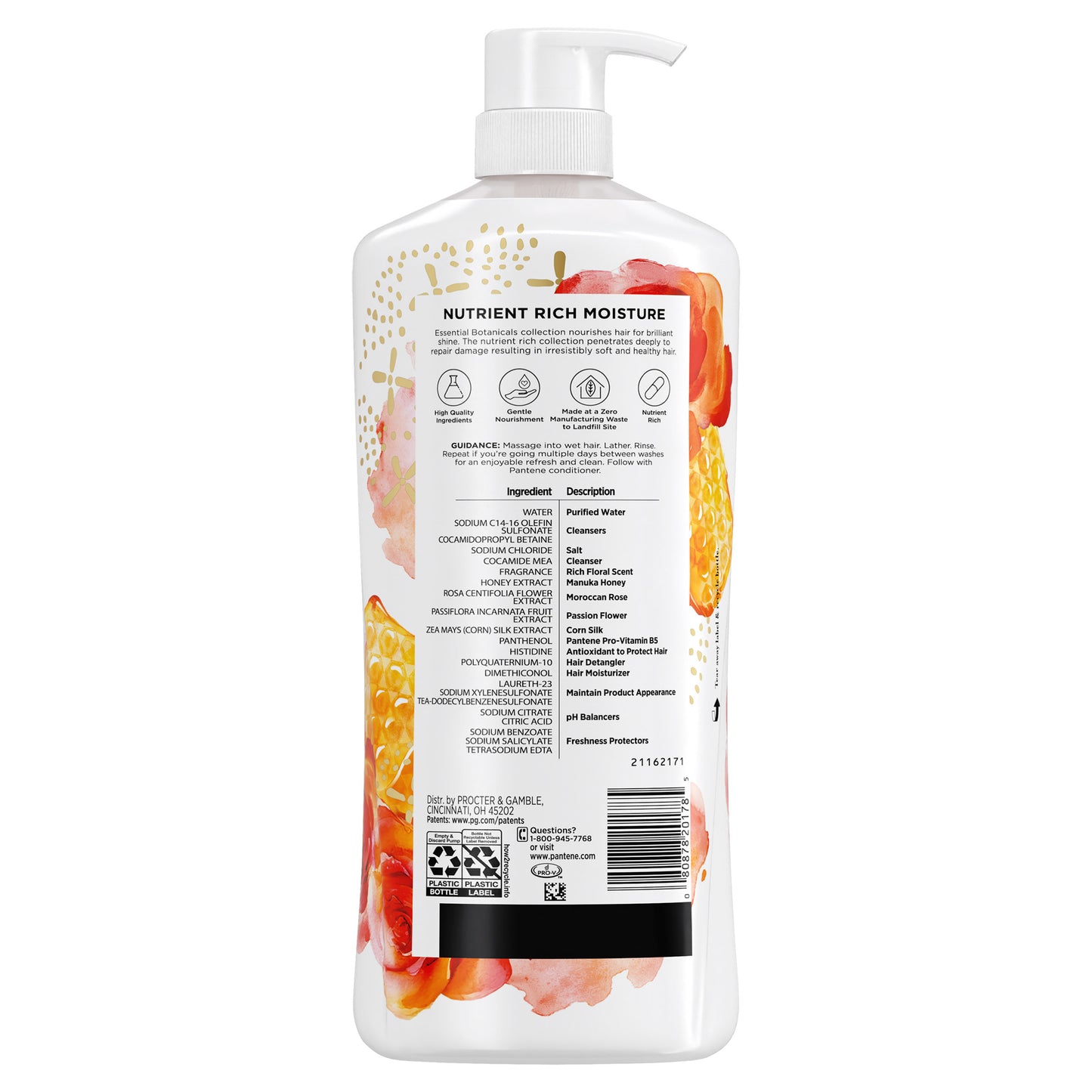 PANTENE ESSENTIAL BOTANICALS ROSE + HONEY SHAMPOO