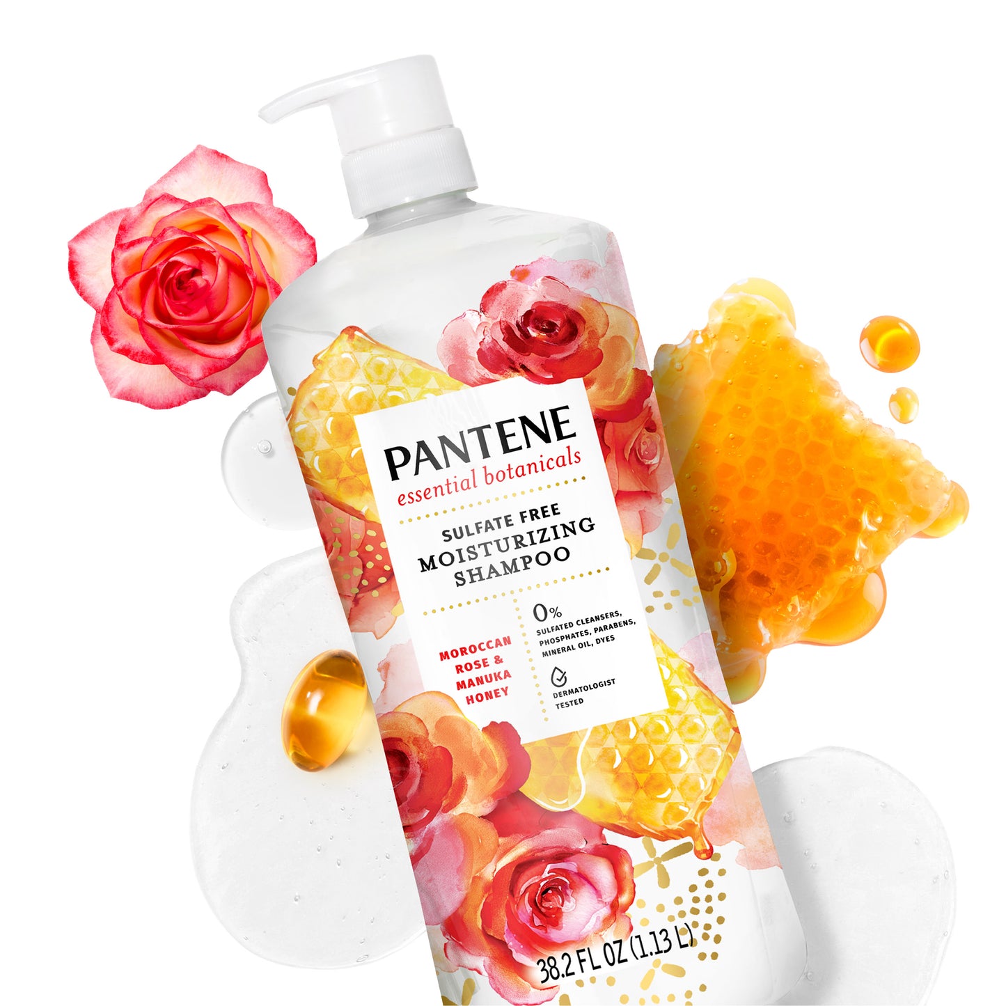 PANTENE ESSENTIAL BOTANICALS ROSE + HONEY SHAMPOO