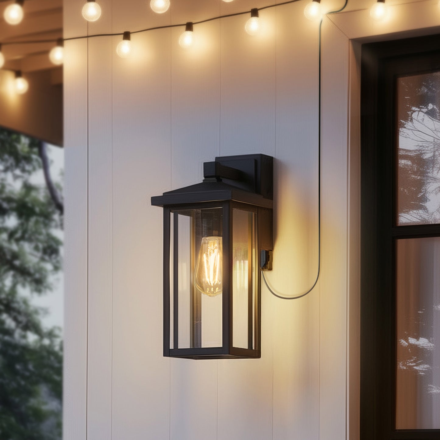 GLOBE ELECTRIC OUTDOOR SCONCE W/GFCI OUTLET
