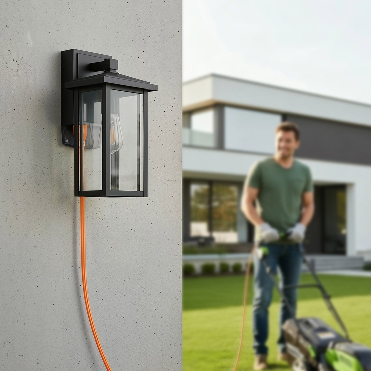 GLOBE ELECTRIC OUTDOOR SCONCE W/GFCI OUTLET