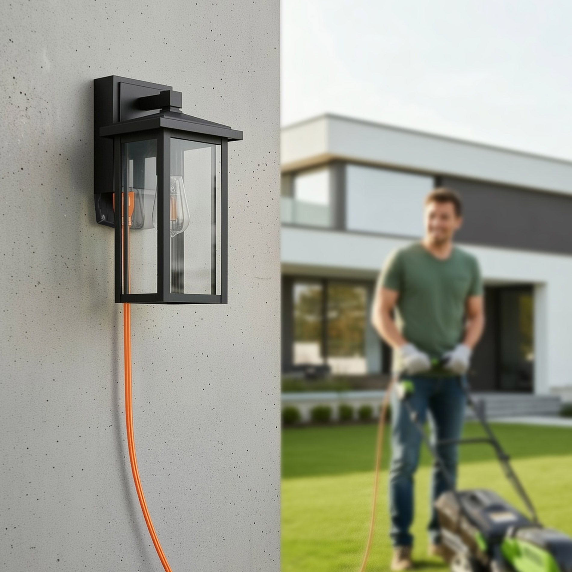 GLOBE ELECTRIC OUTDOOR SCONCE W/GFCI OUTLET