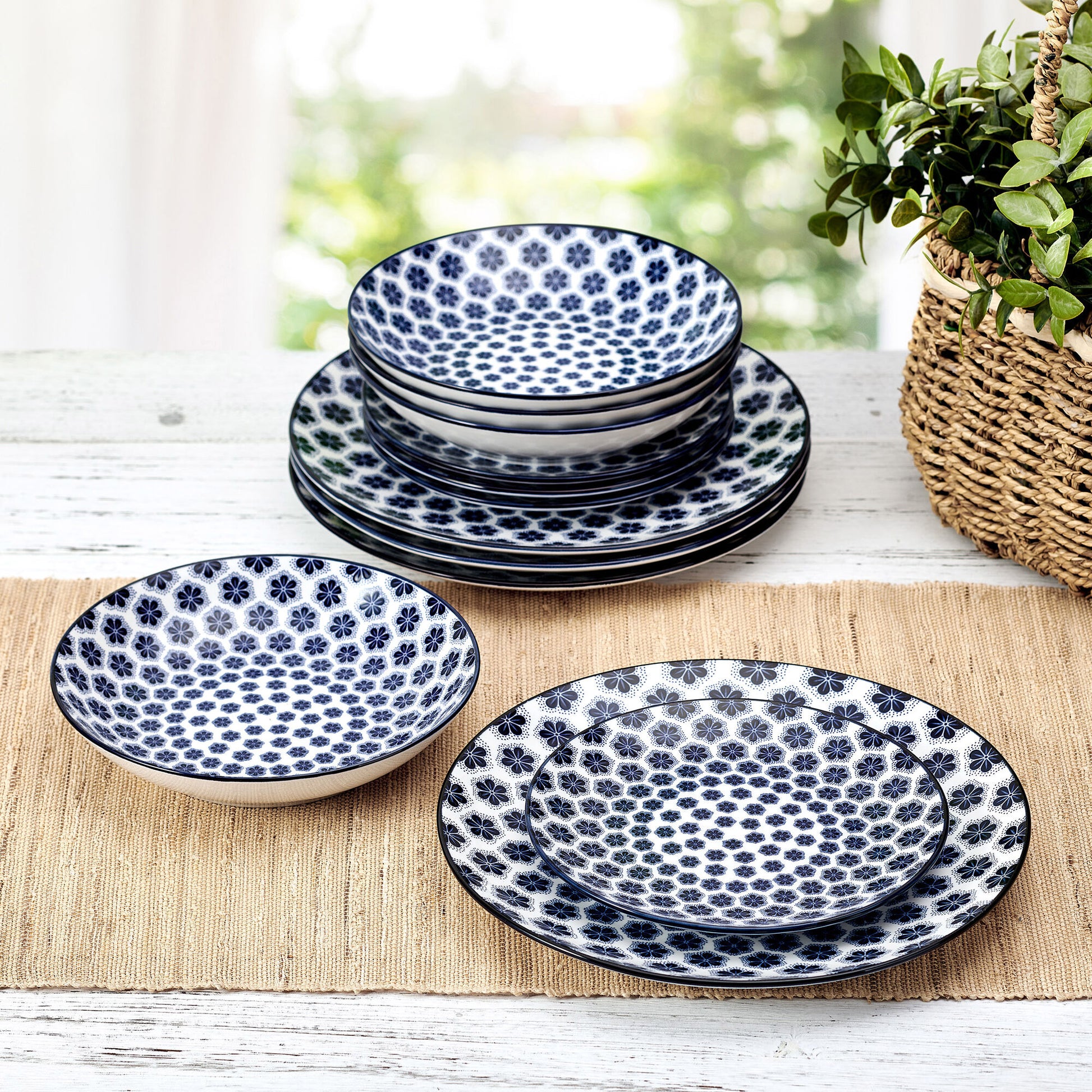 CERTIFIED INTL 6" BLUE ARBOR BOWL SET 6-PIECE