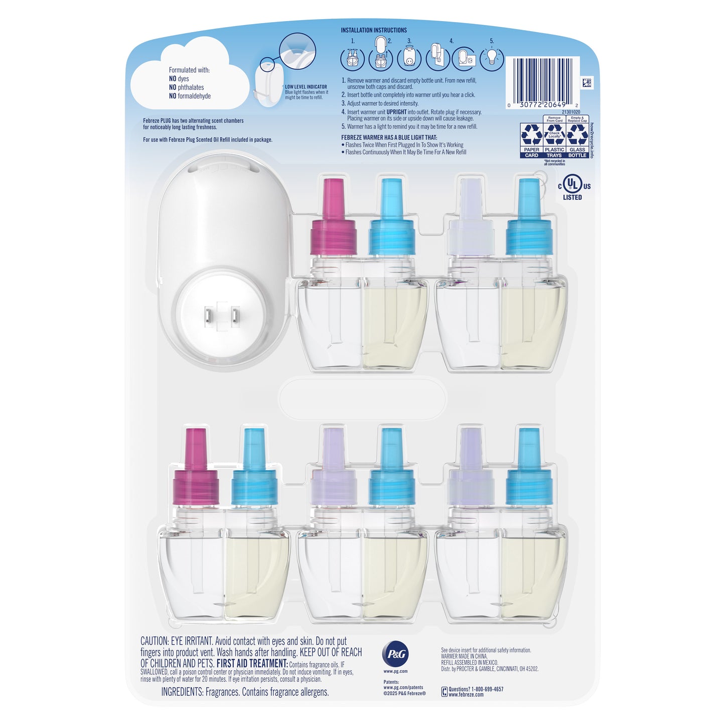 FEBREZE PLUG IN 1 WARMER + 5 REFILLS