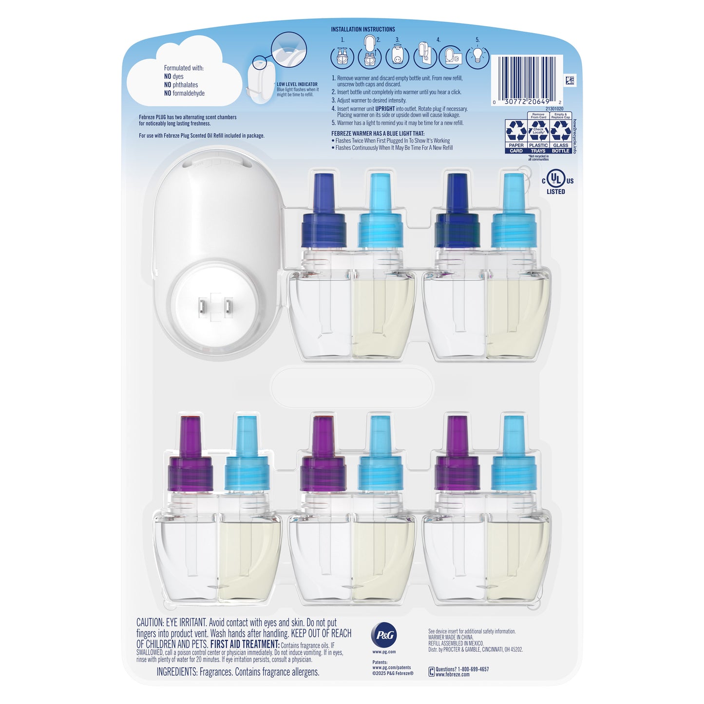 FEBREZE PLUG IN 1 WARMER + 5 REFILLS