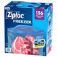ZIPLOC GALLON FREEZER BAGS 4/34 CT