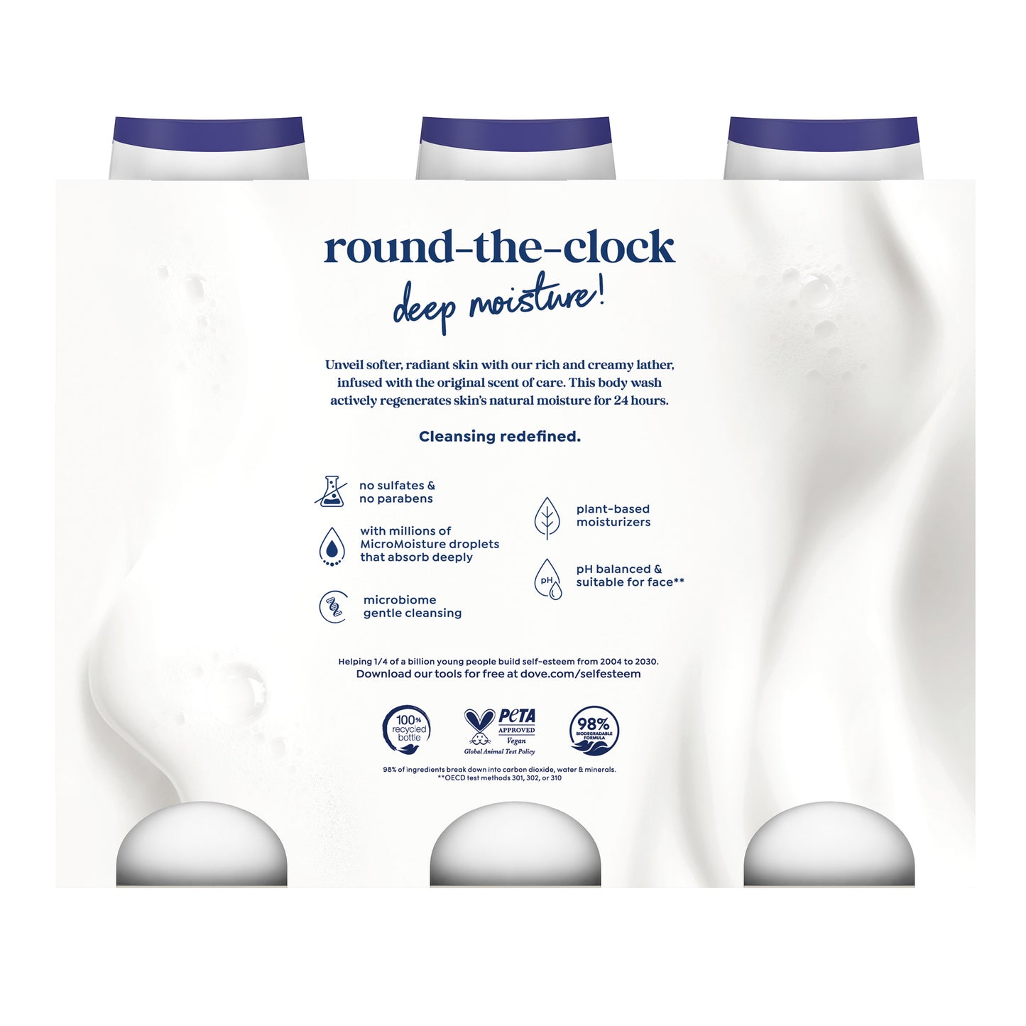DOVE DEEP MOISTURE BODY WASH 3PK, 230Z