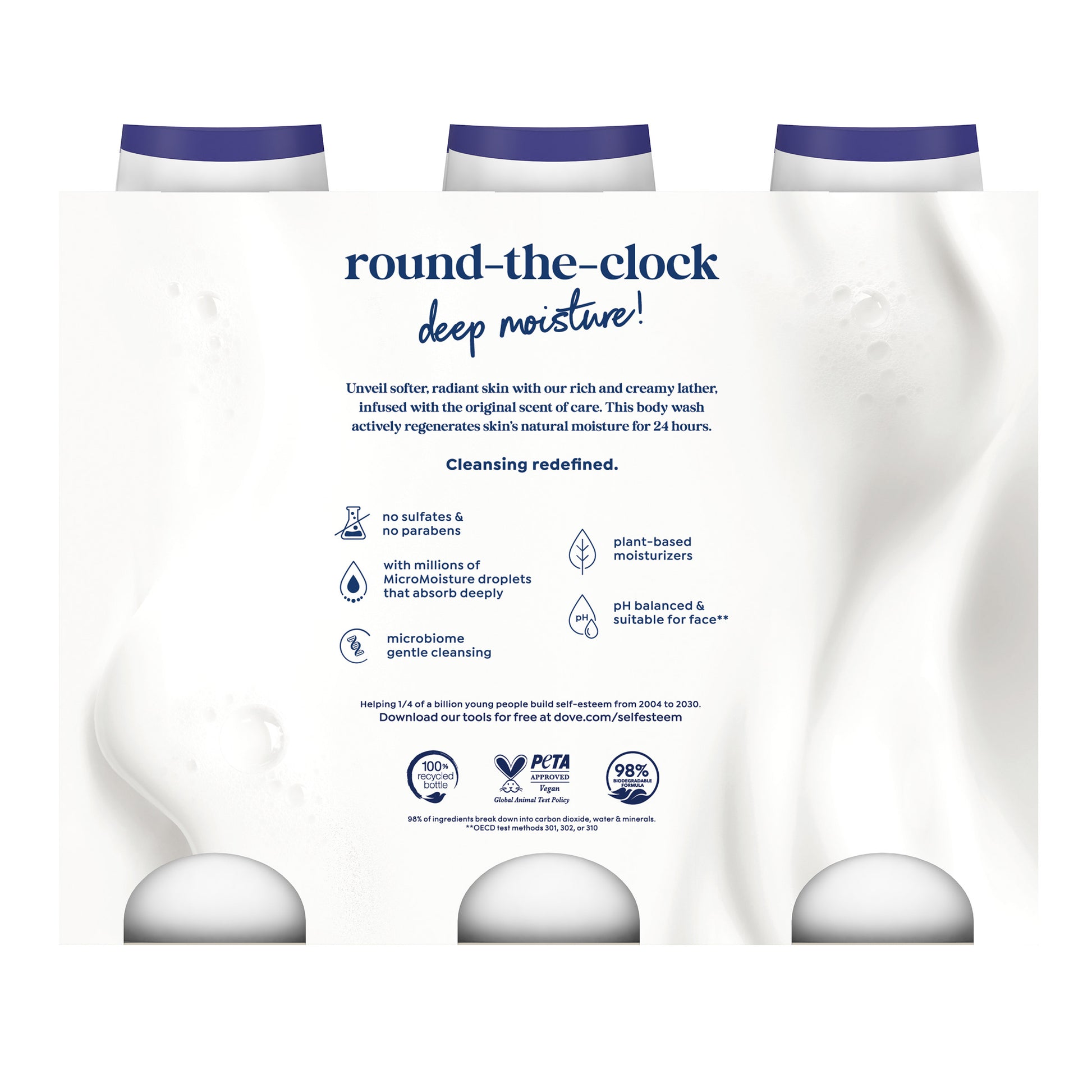 DOVE DEEP MOISTURE BODY WASH 3PK, 230Z