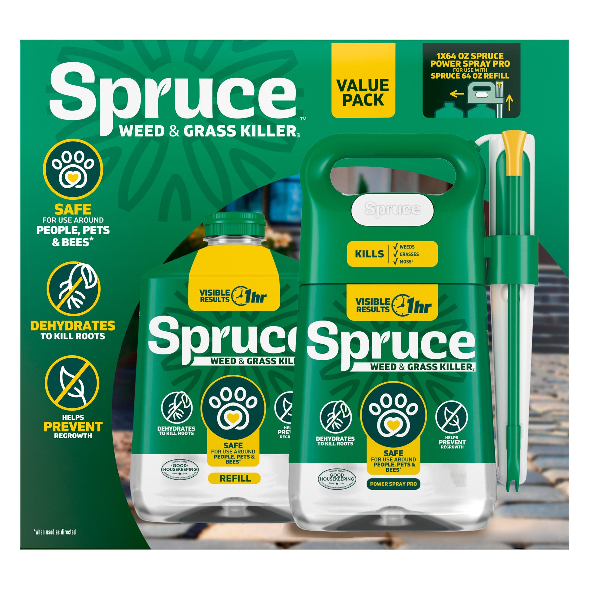 ROUNDUP DUAL ACTION WEED & GRASS KILLER 1.33G JUG + CONC REFILL