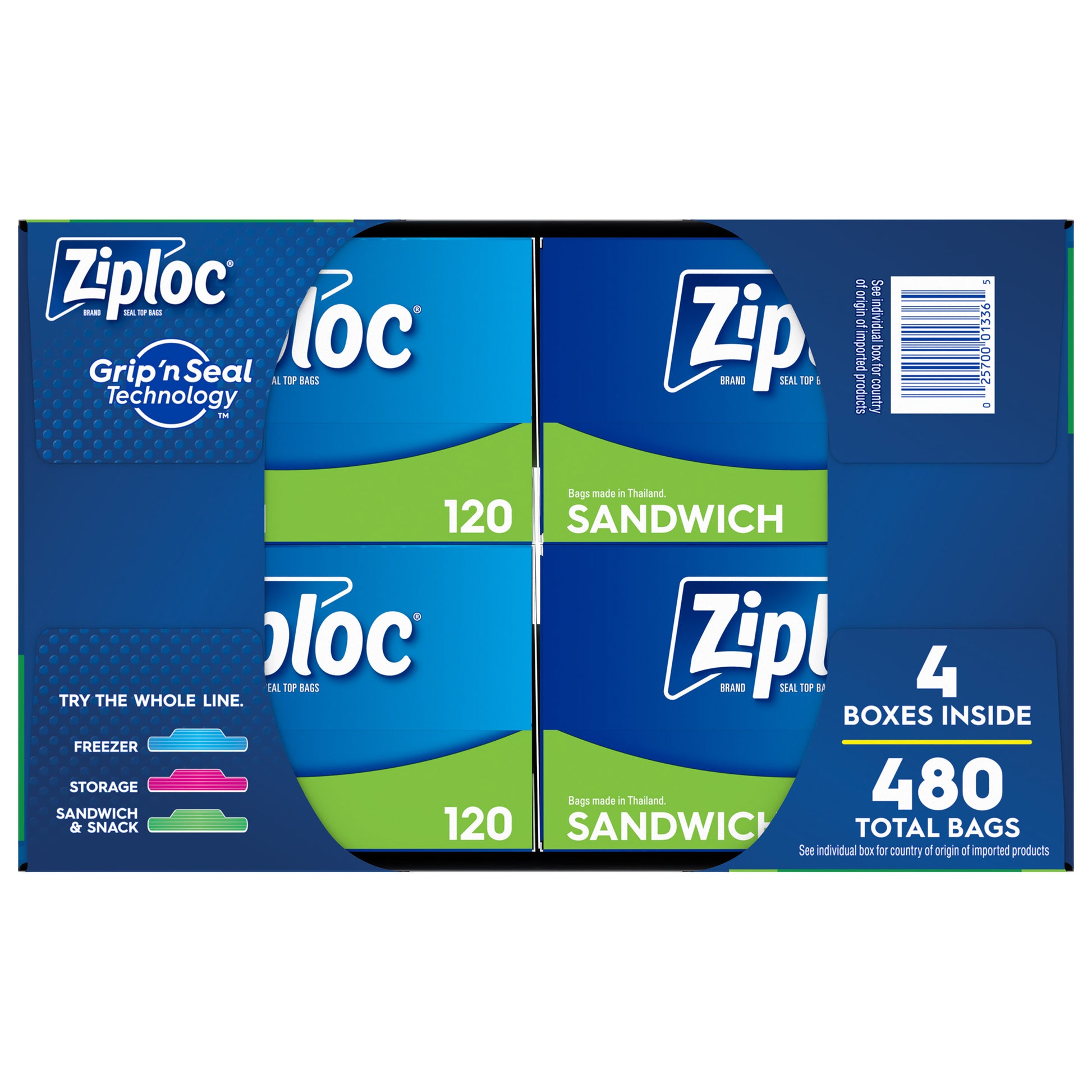 ZIPLOC SANDWICH BAGS 4/120 CT