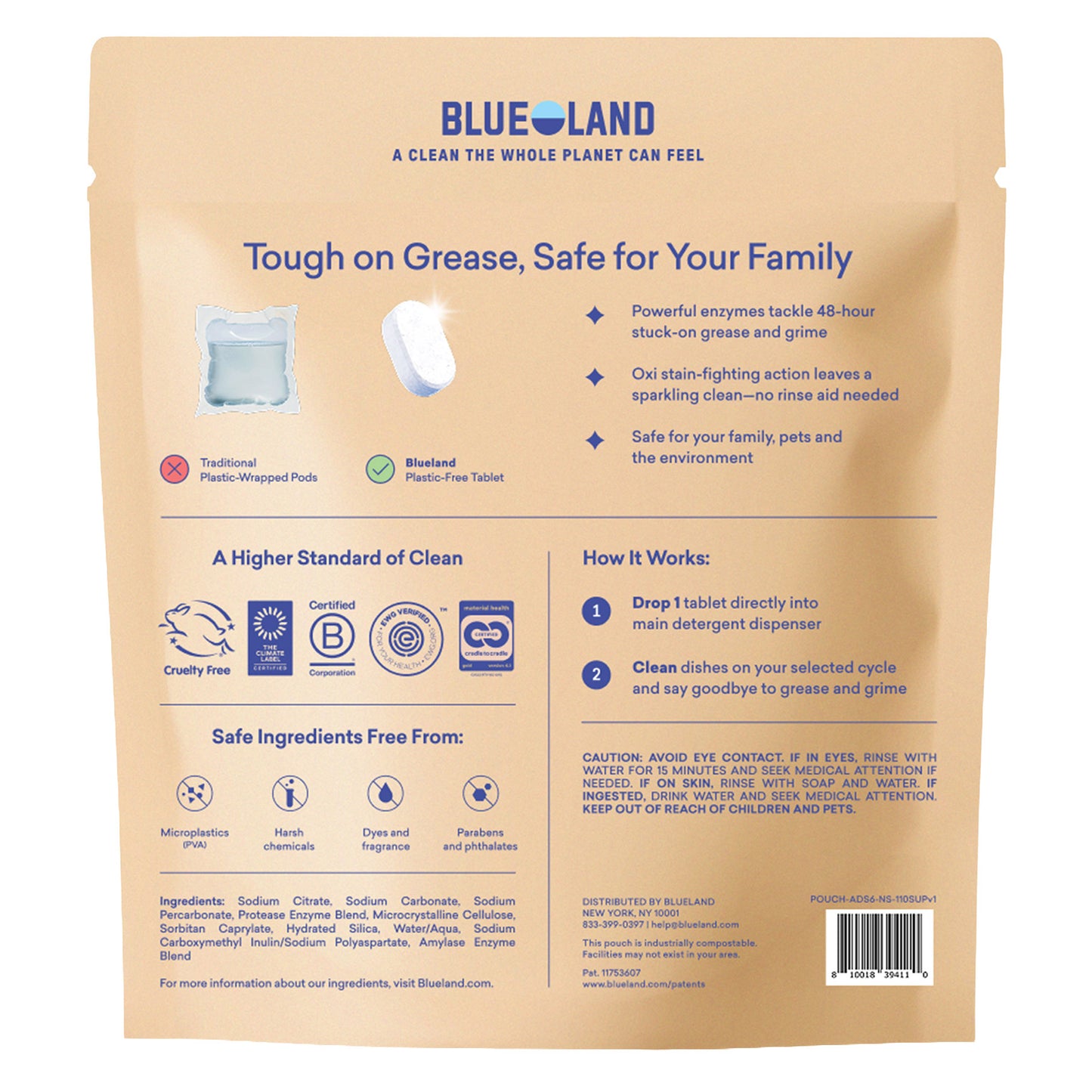 BLUELAND DISHWASHER TABLETS 110 CT