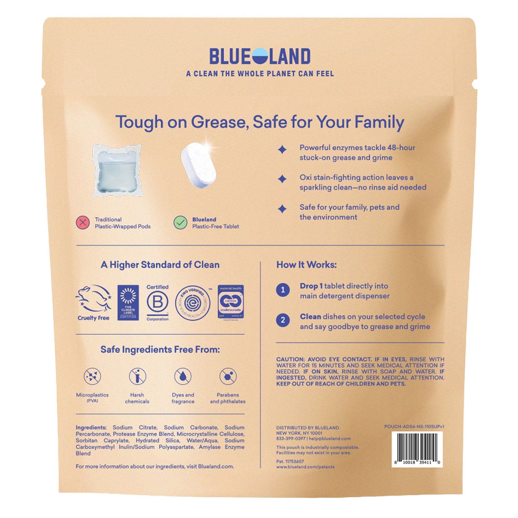 BLUELAND DISHWASHER TABLETS 110 CT