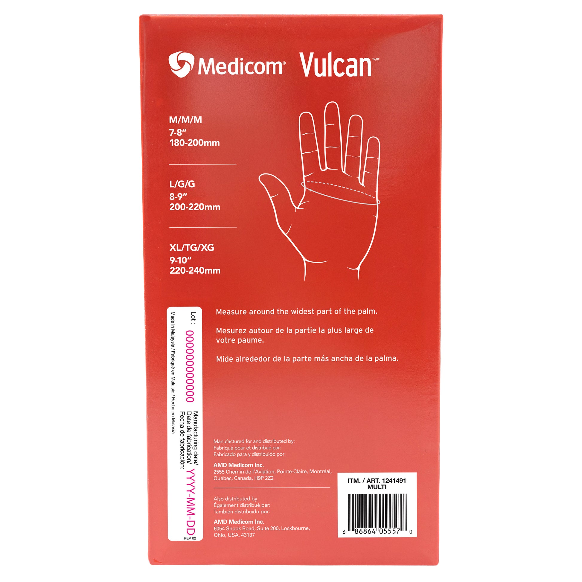 VULCAN NITRILE GLOVES + POWDER & LATEX FREE M/L/XL 150CT • 1241491 (M) 1241492 (LG) • 1241493 (XL)