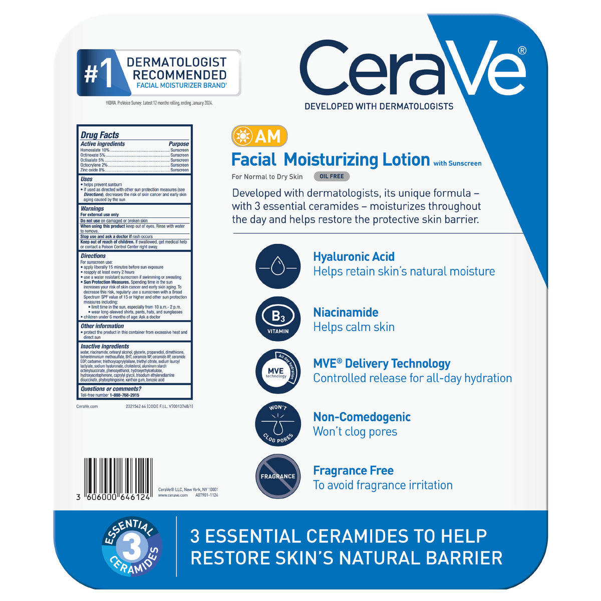 CERAVE FACIAL LOTION 2 - 3 FL OZ