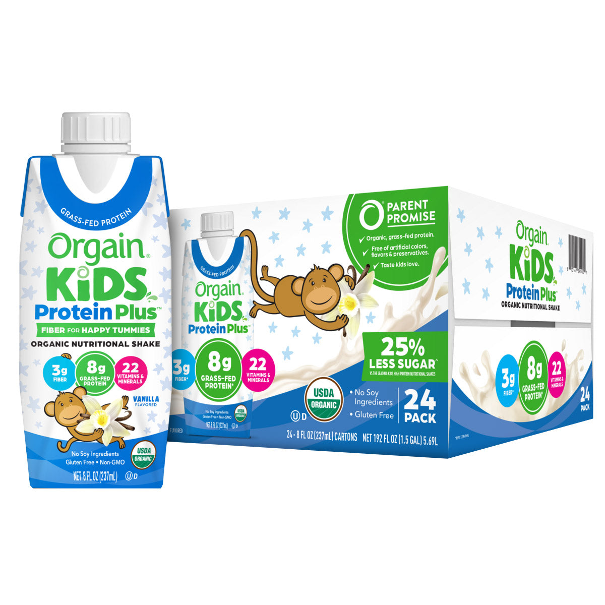 ORGAIN ORGANIC KIDS NUTRITIONAL SHAKE CHOCOLATE 8 FL OZ/24PK • Non-GMO