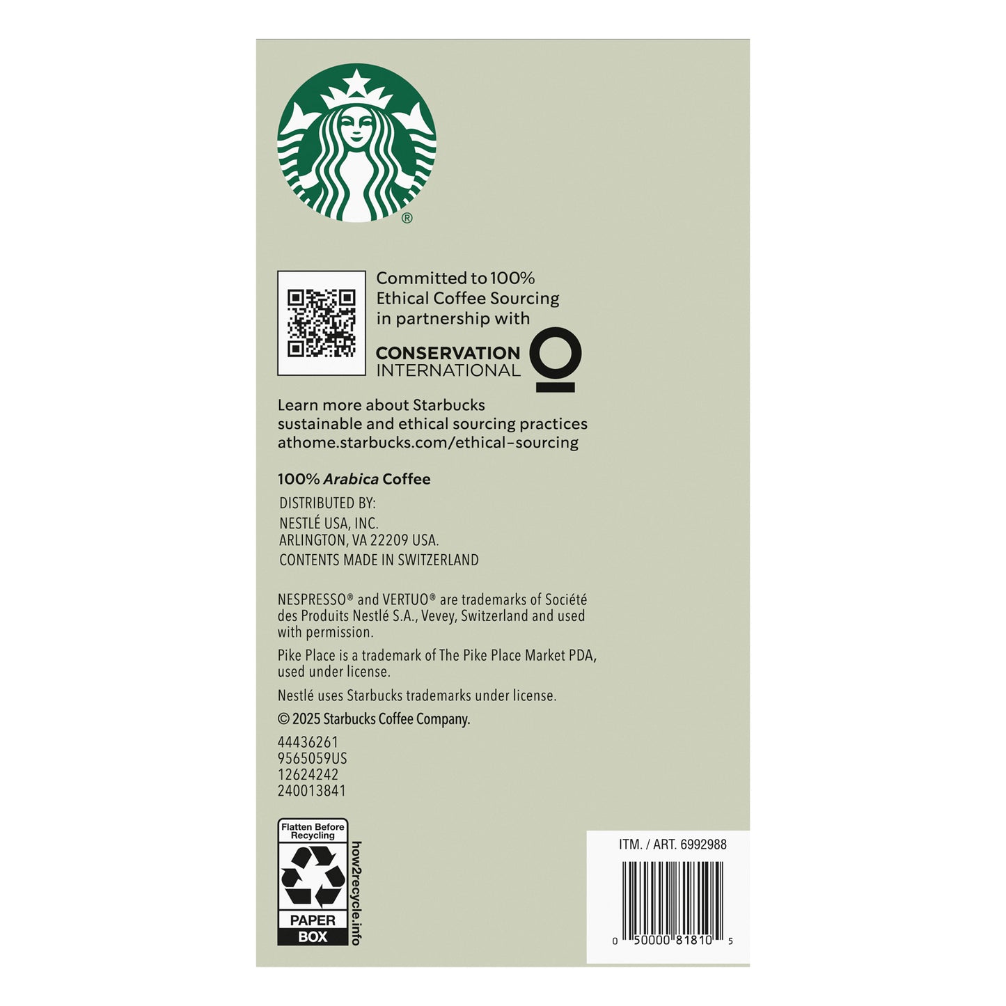 STARBUCKS BY NESPRESSO VERTUO LINE VP 60CT