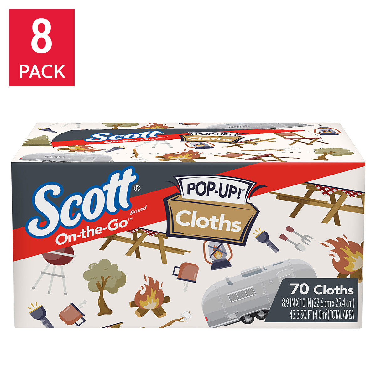 SCOTT ON-THE-GO POP-UP CLOTHS X LIGHTERS 6/70 CT 1PLY