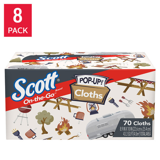 SCOTT ON-THE-GO POP-UP CLOTHS X LIGHTERS 6/70 CT 1PLY