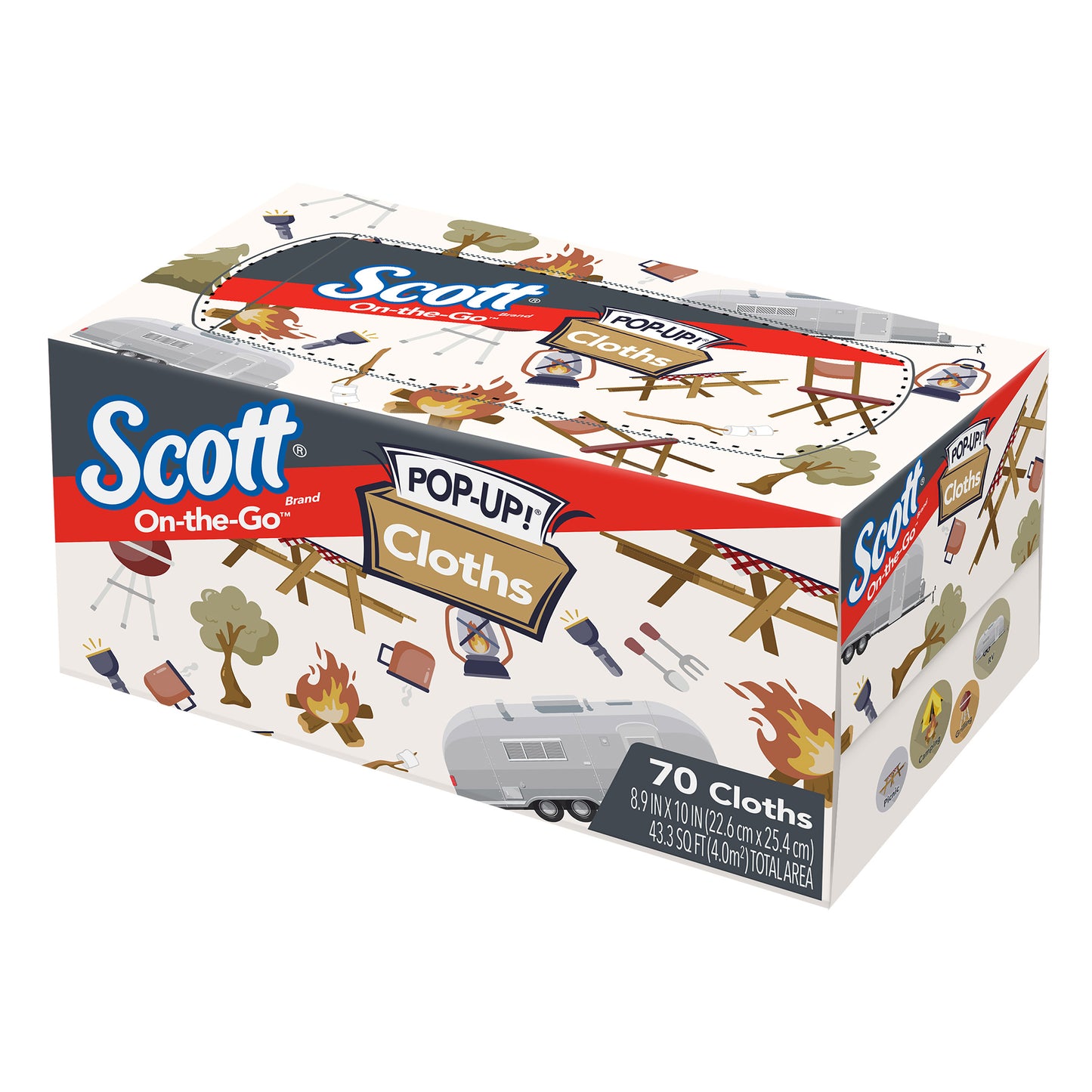 SCOTT ON-THE-GO POP-UP CLOTHS X LIGHTERS 6/70 CT 1PLY