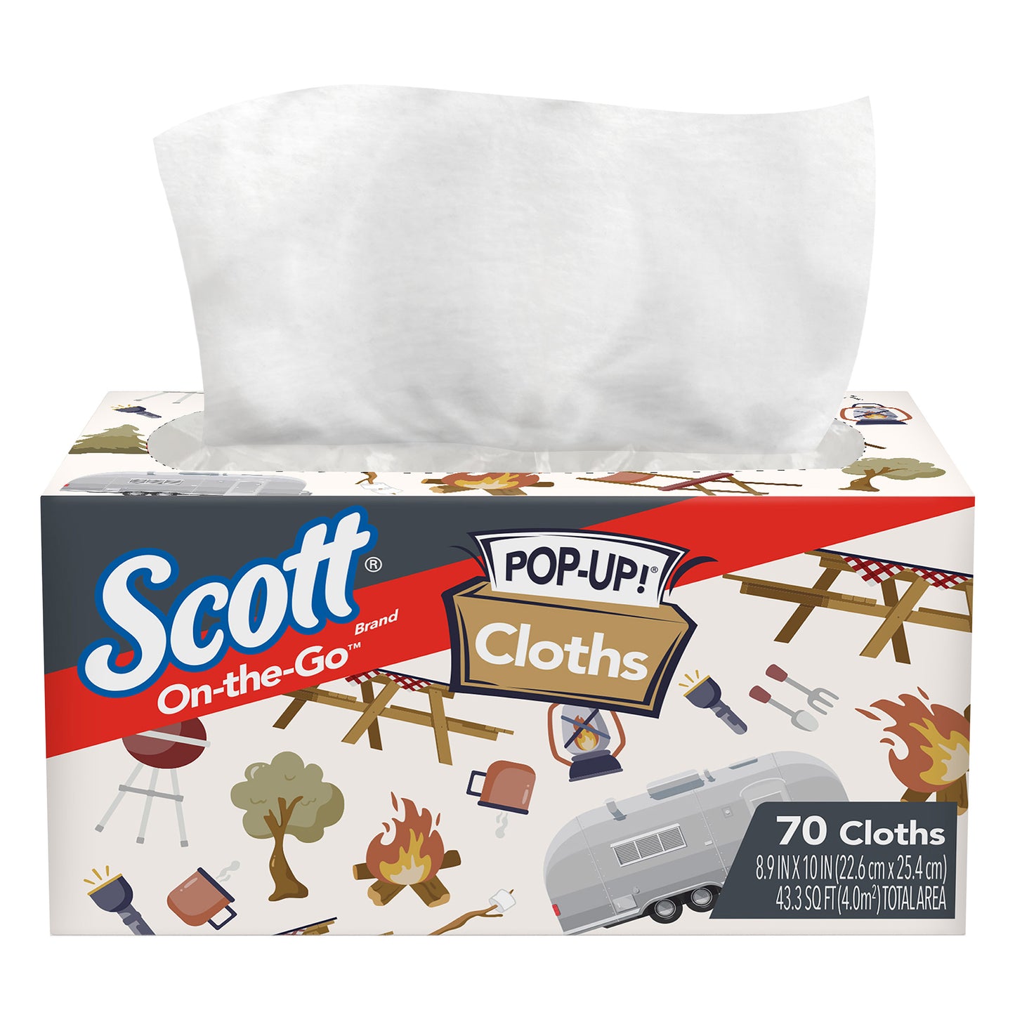 SCOTT ON-THE-GO POP-UP CLOTHS X LIGHTERS 6/70 CT 1PLY