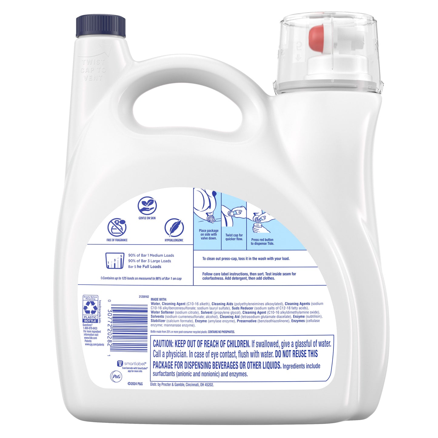 TIDE FREE AND GENTLE 125 LOADS/154 OZ