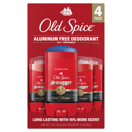 OLD SPICE SWAGGER DEODORANT ALUMINUM FREE 4PK/3 OZ