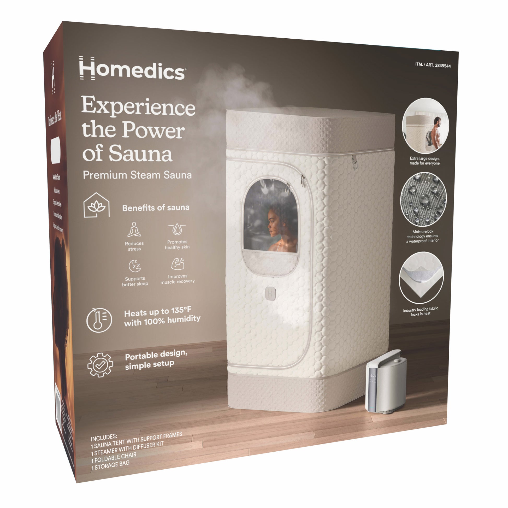 HOMEDICS PREMIUM PORTABLE STEAM SAUNA BLACK