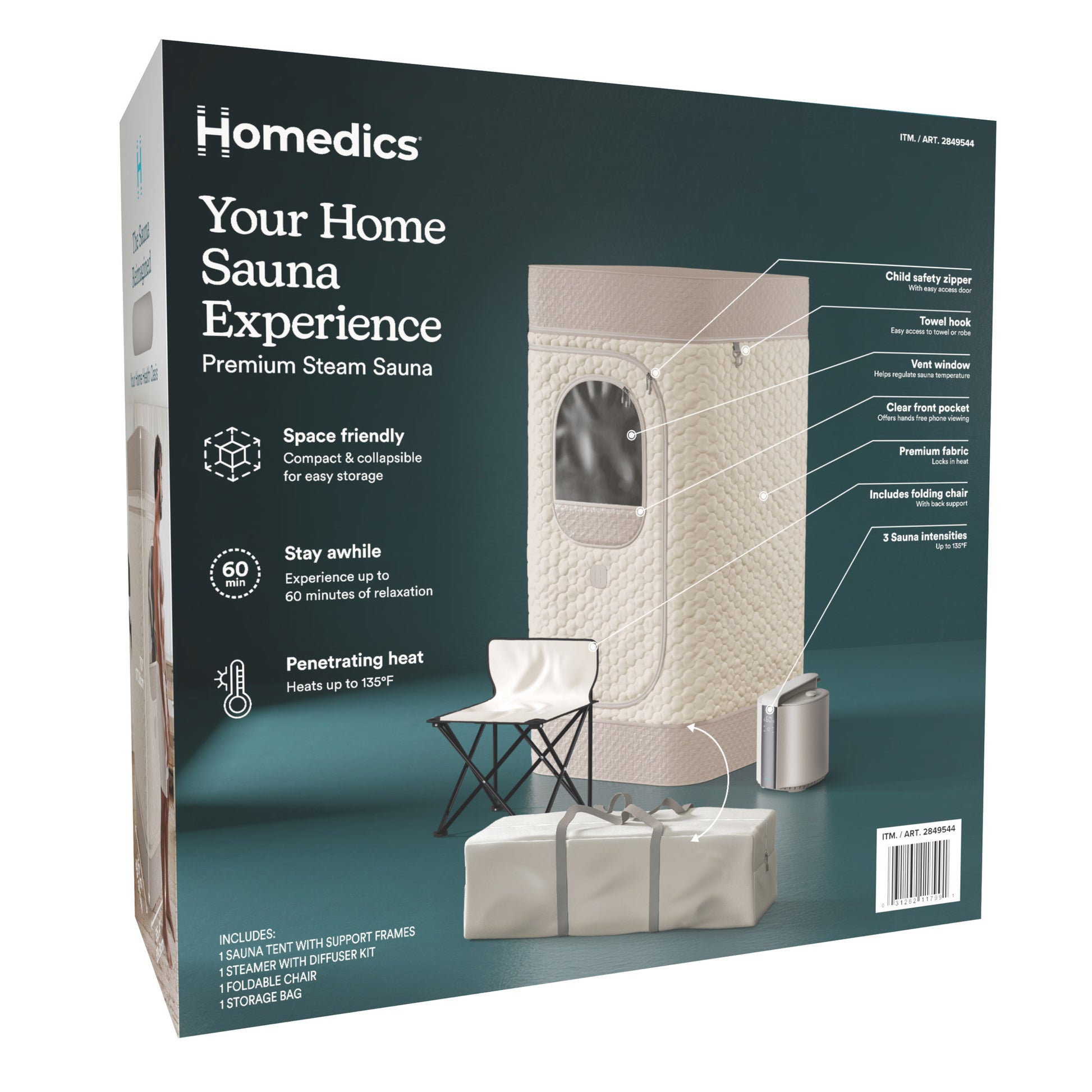 HOMEDICS PREMIUM PORTABLE STEAM SAUNA BLACK