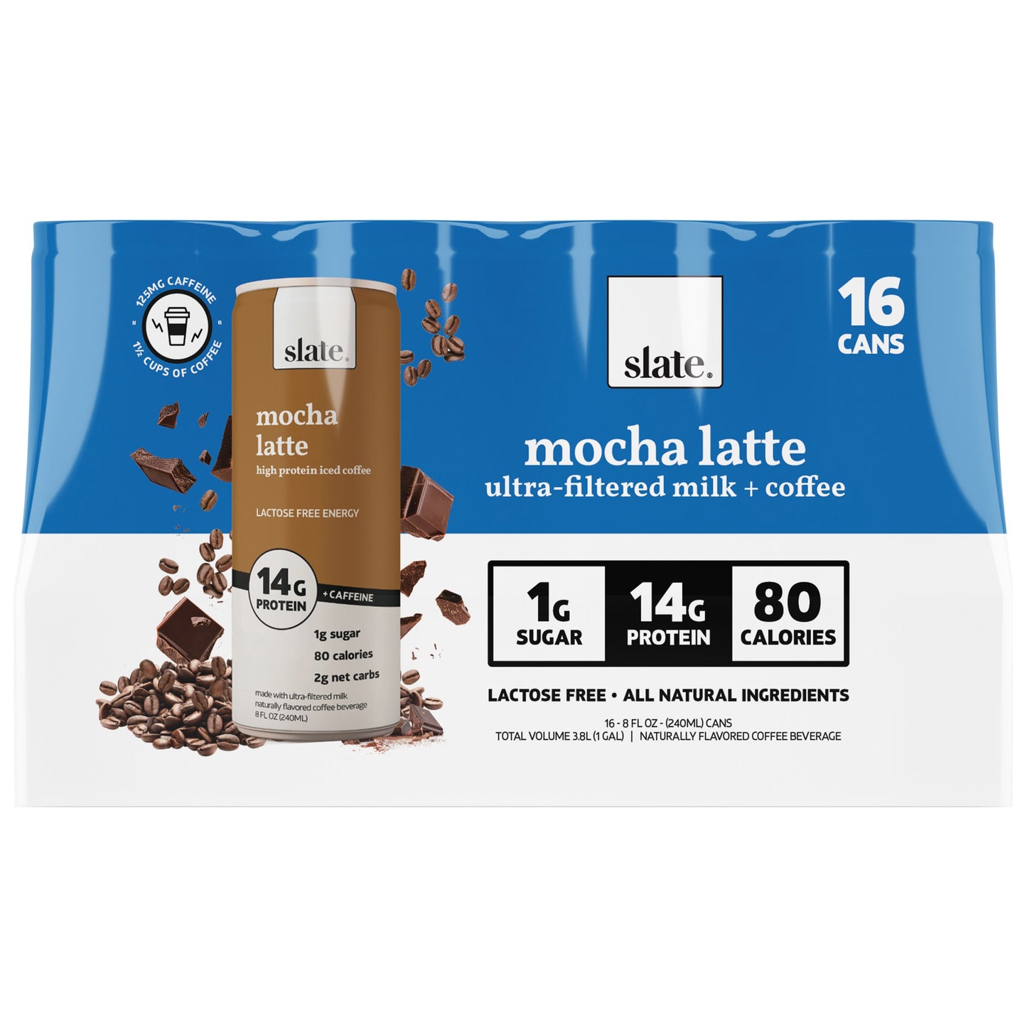 SLATE HIGH PROTEIN MOCHA LATTE ICED COFFE 16/8 OZ