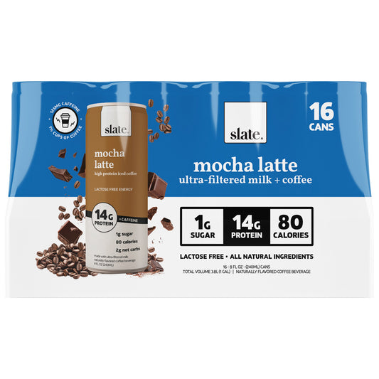 SLATE HIGH PROTEIN MOCHA LATTE ICED COFFE 16/8 OZ