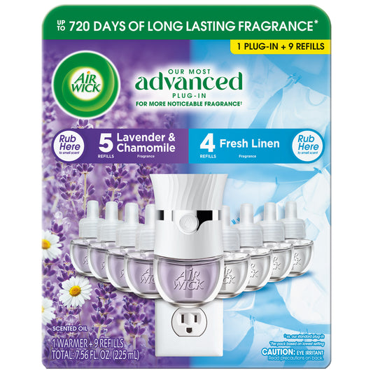 AIRWICK SCENTED OILS 1 WARMER + 9 REFILLS