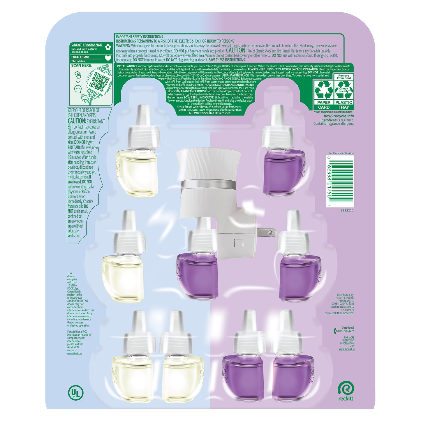 AIRWICK SCENTED OILS 1 WARMER + 9 REFILLS