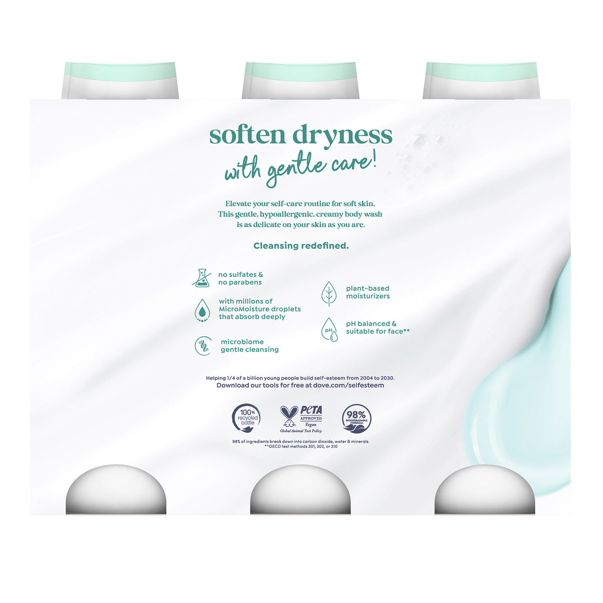 DOVE SENSITIVE BODY WASH 3X23 FL OZ