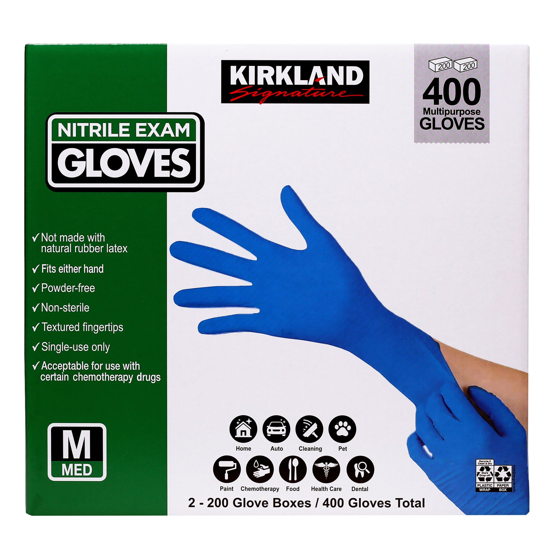 KIRKLAND SIGNATURE NITRILE GLOVE MEDIUM 2/200 CT