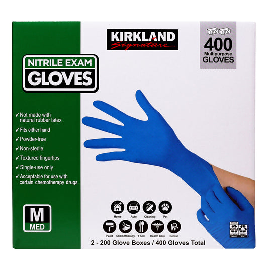 KIRKLAND SIGNATURE NITRILE GLOVE MEDIUM 2/200 CT