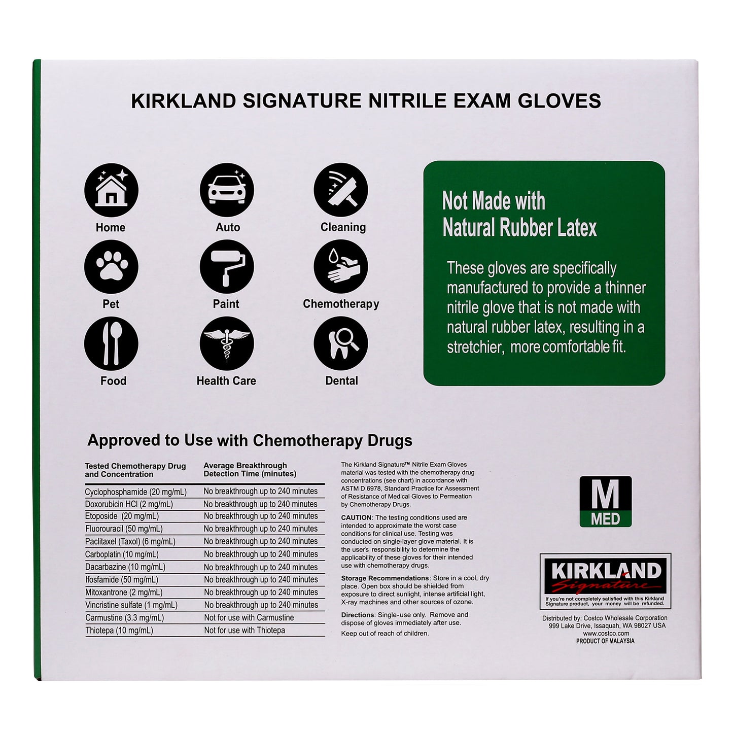 KIRKLAND SIGNATURE NITRILE GLOVE MEDIUM 2/200 CT