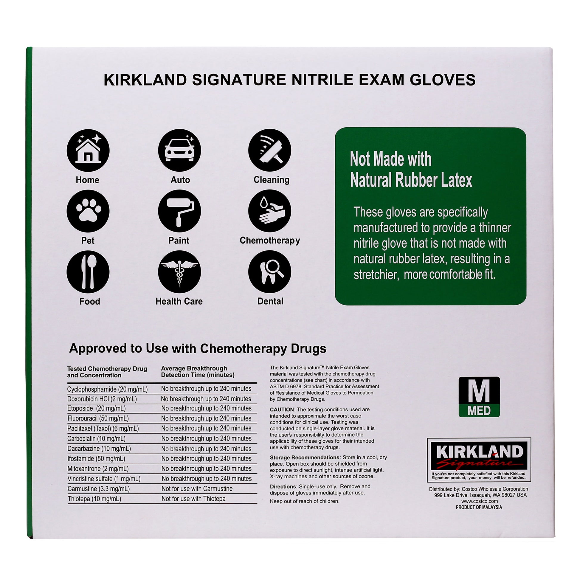 KIRKLAND SIGNATURE NITRILE GLOVE MEDIUM 2/200 CT