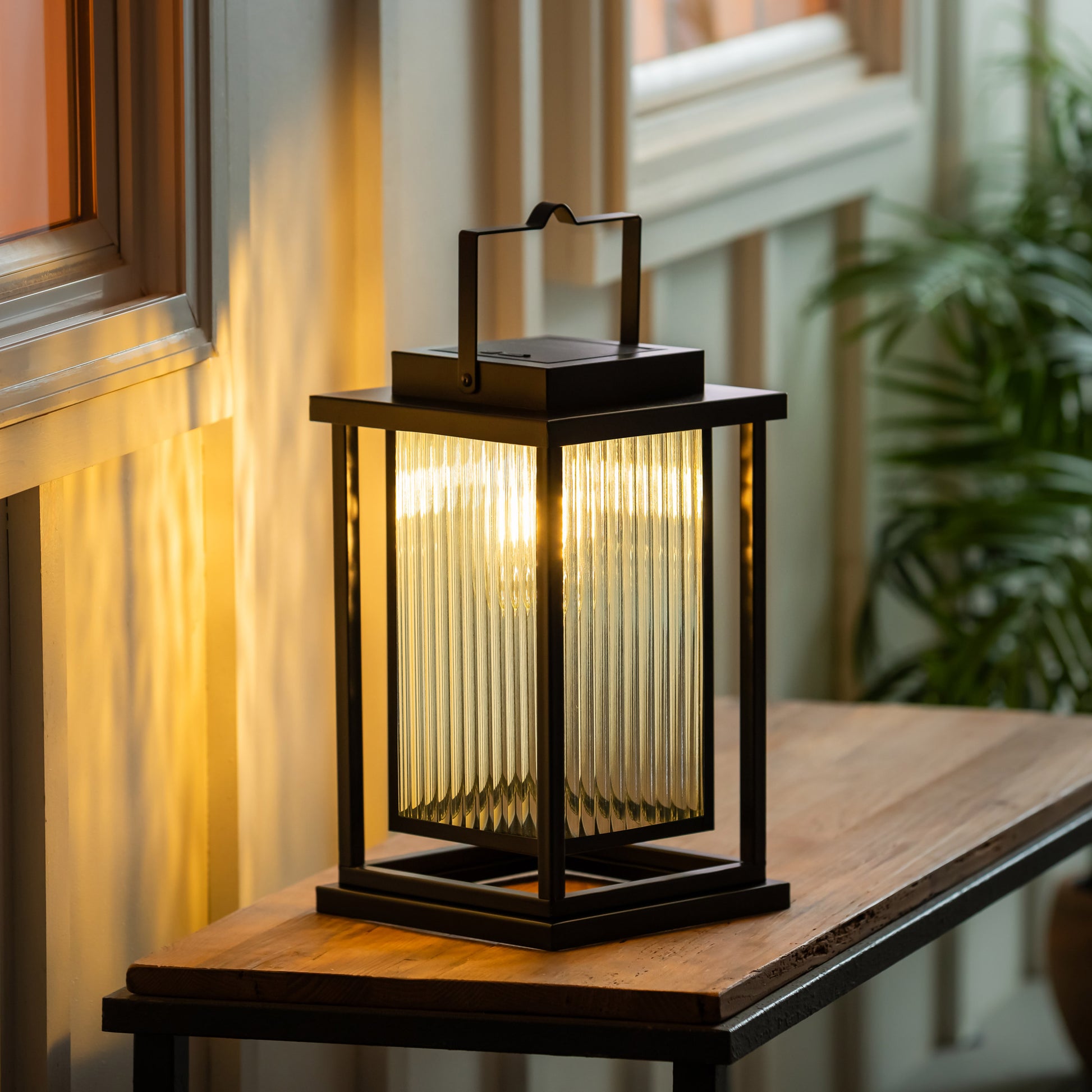 EVERGREEN LED PORCELAIN LANTERNS SET OF 2