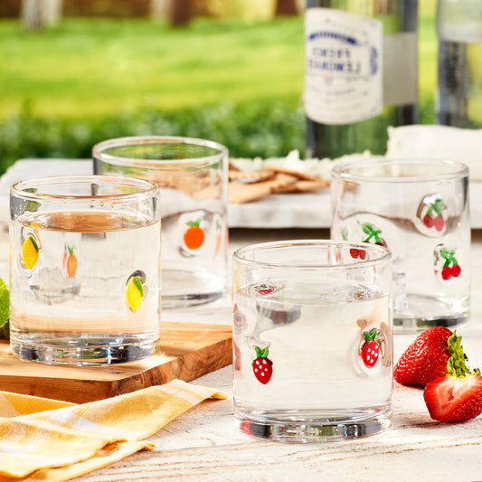 PANDEX 14OZ FRUIT ICON GLASS 4 PACK