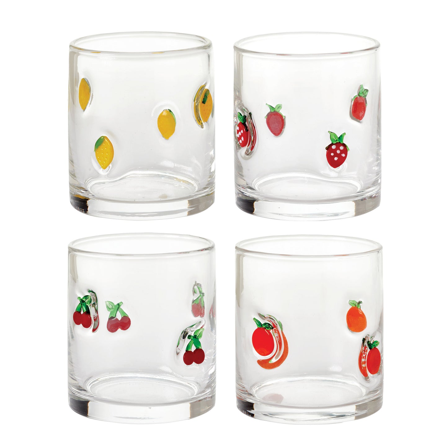 PANDEX 14OZ FRUIT ICON GLASS 4 PACK