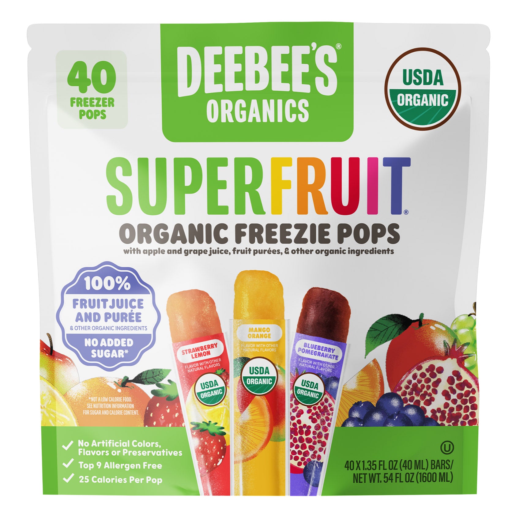 DEEBEE'S ORGANIC SUPERFRUIT FREEZIES 40/1.35 OZ