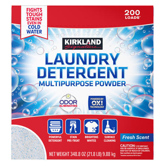 KIRKLAND SIGNATURE OXI LAUNDRY DETERGENT 200 LOADS/21.8 LB