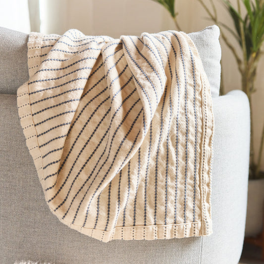 AVOCADO KNOTTED STRIPE THROW