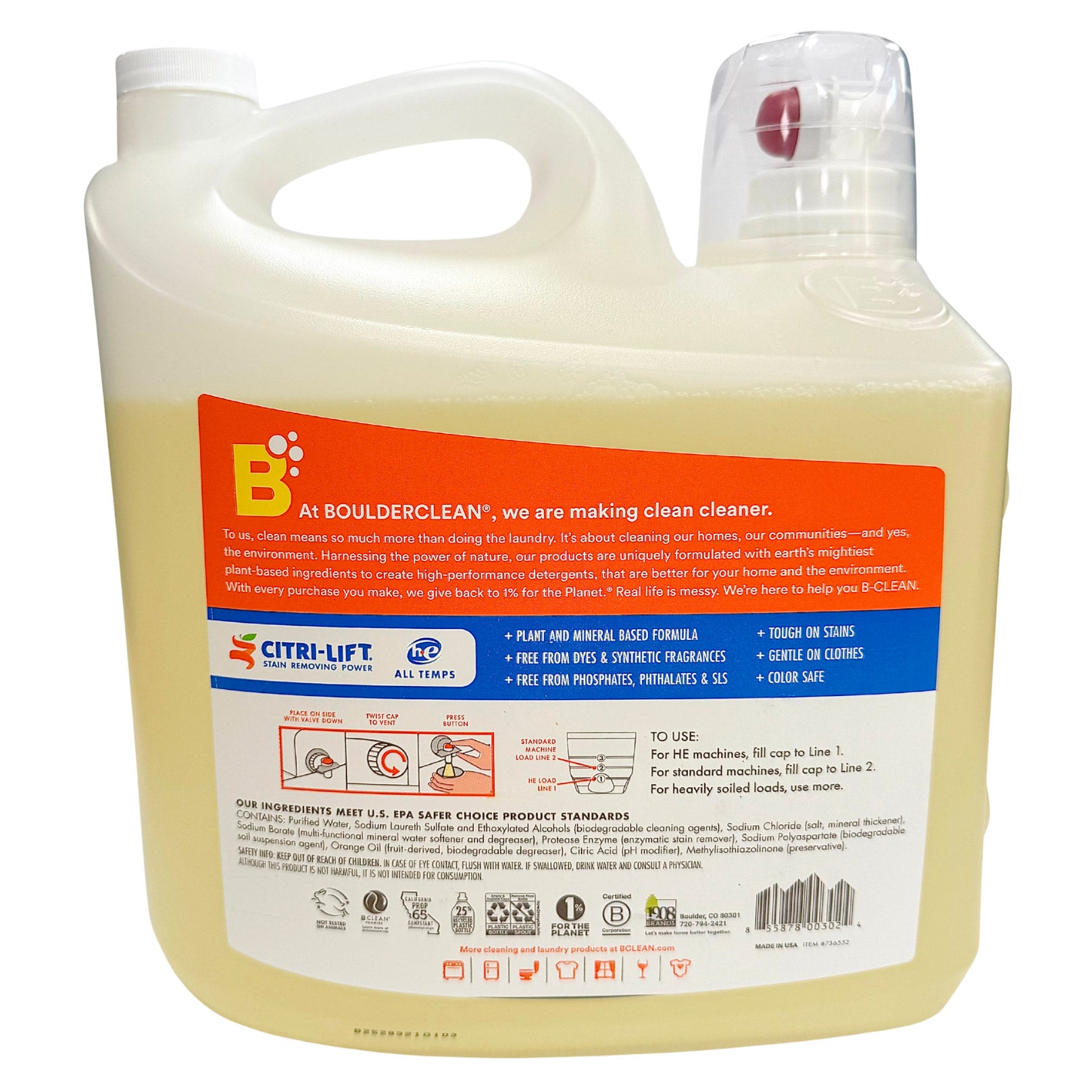 BOULDER LAUNDRY DETERGENT 230 LOADS / 230 OUNCES